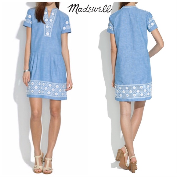 Madewell Dresses & Skirts - 🆕 Madewell Sunstitch Embroidered Chambray Dress L